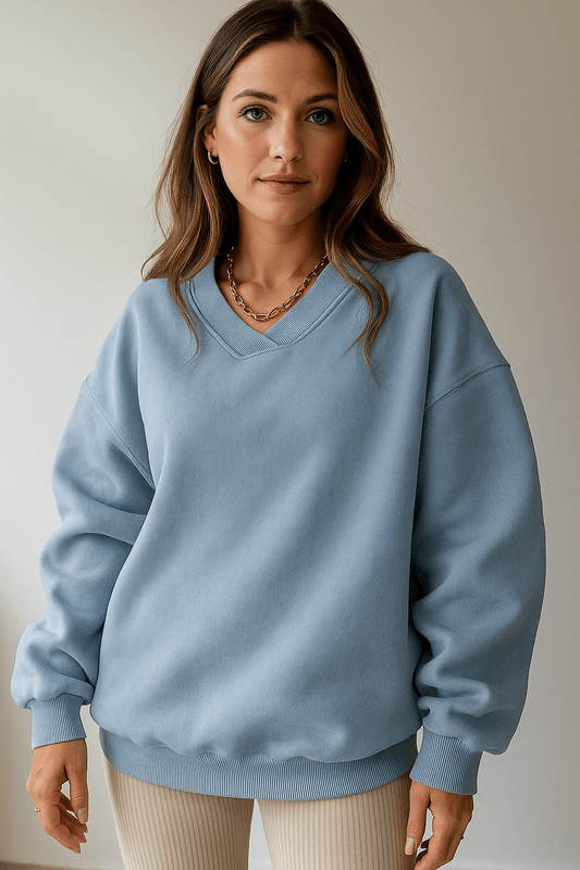 Dames Sweatshirt Met Lange Mouwen, Losse Snit, Ronde Hals, Effen Kleur – Comfortabele Casual Stijl 6