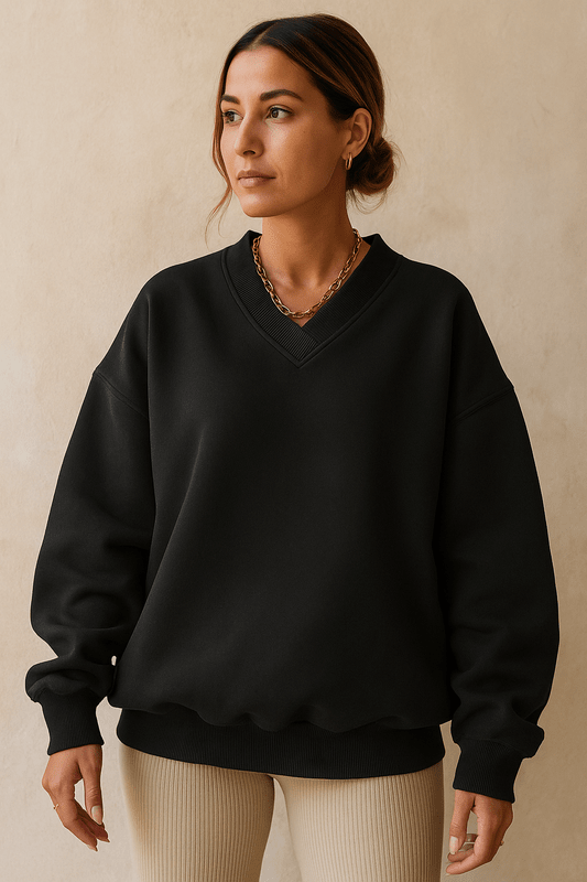 Dames Sweatshirt Met Lange Mouwen, Losse Snit, Ronde Hals, Effen Kleur – Comfortabele Casual Stijl 3