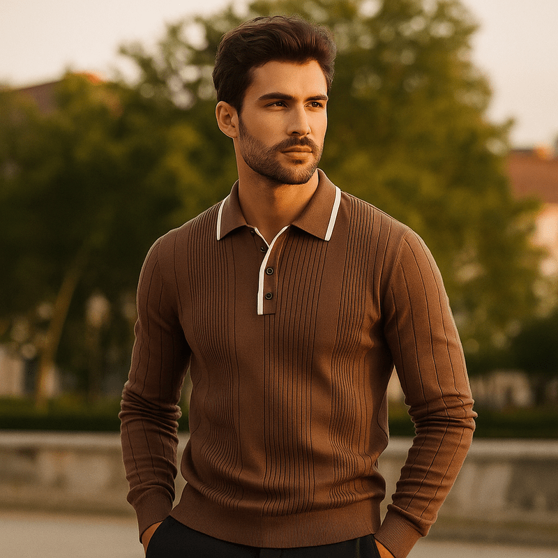 Heren Poloshirt Winter met Lange Mouwen en Polokraag – Comfortabele Regular Fit voor Casual Stijl 7