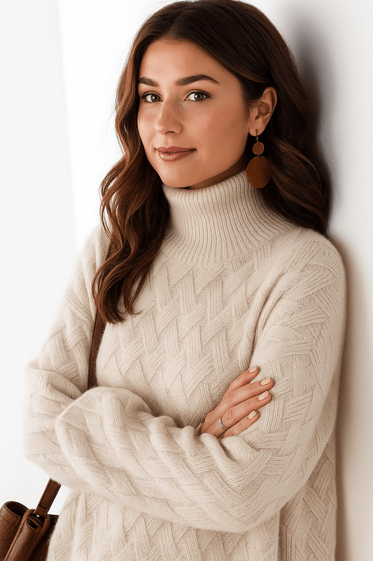 Casual Coltrui Dames van Kasjmier met Opstaande Kraag – Stijlvolle Wintertrui met Lange Mouwen 2