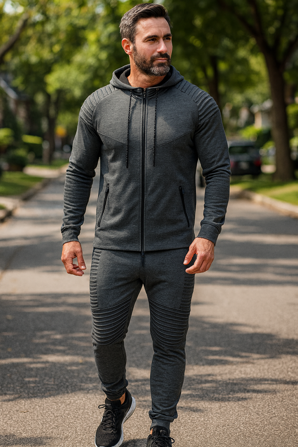 Sportset voor Buitensport – Comfortabele Katoen-Polyester Mix met Capuchonzakken en Verstelbare Tailleband 5