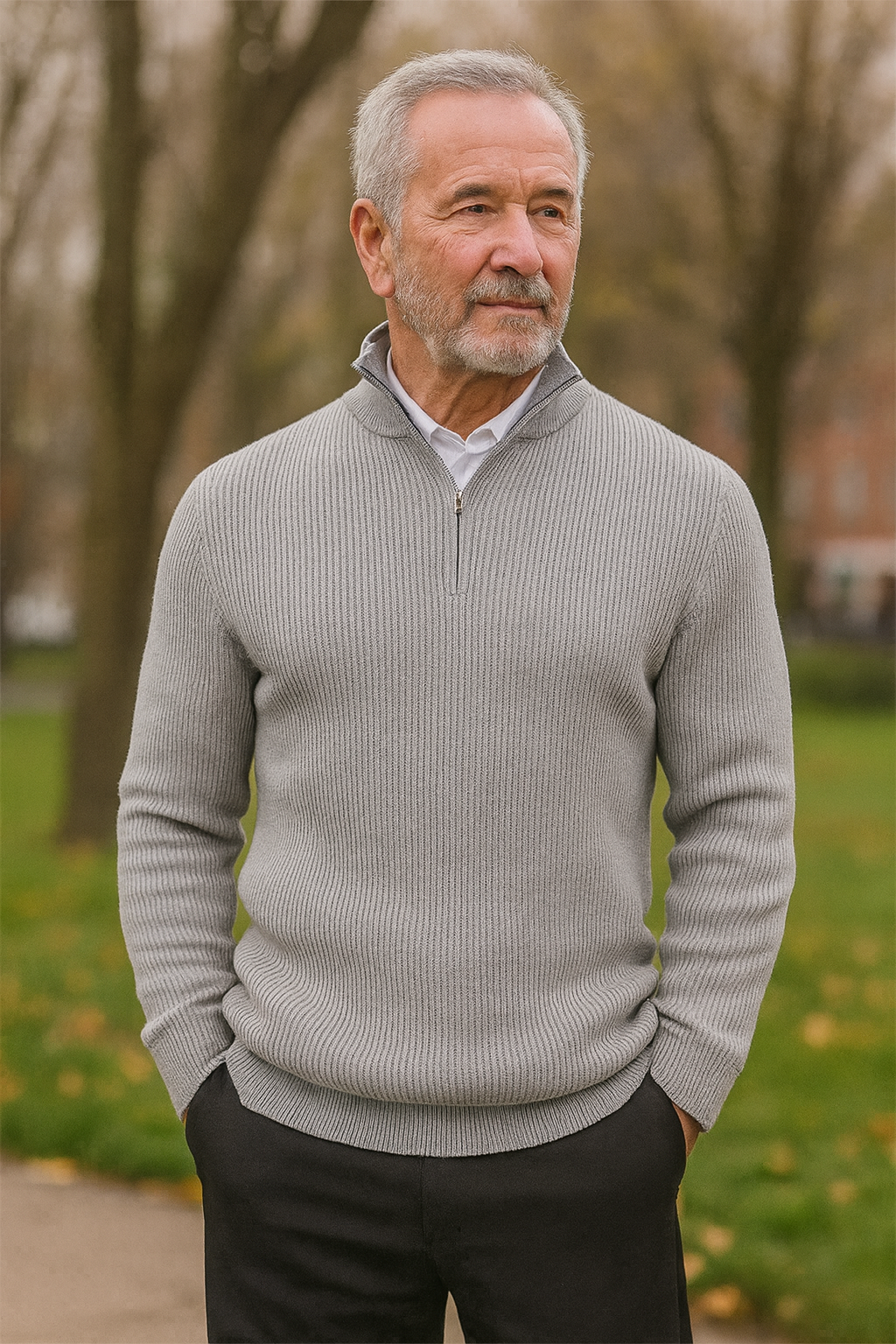 Klassevolle Trui Met Rits Voor Heren - Tijdloos, Warm En Comfortabel, Casual En Formeel, Regular Fit 3