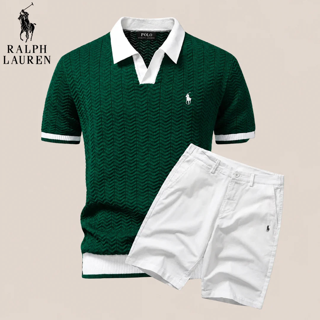 (1+1 Gratis) Klassiek Gebreid Polo-set