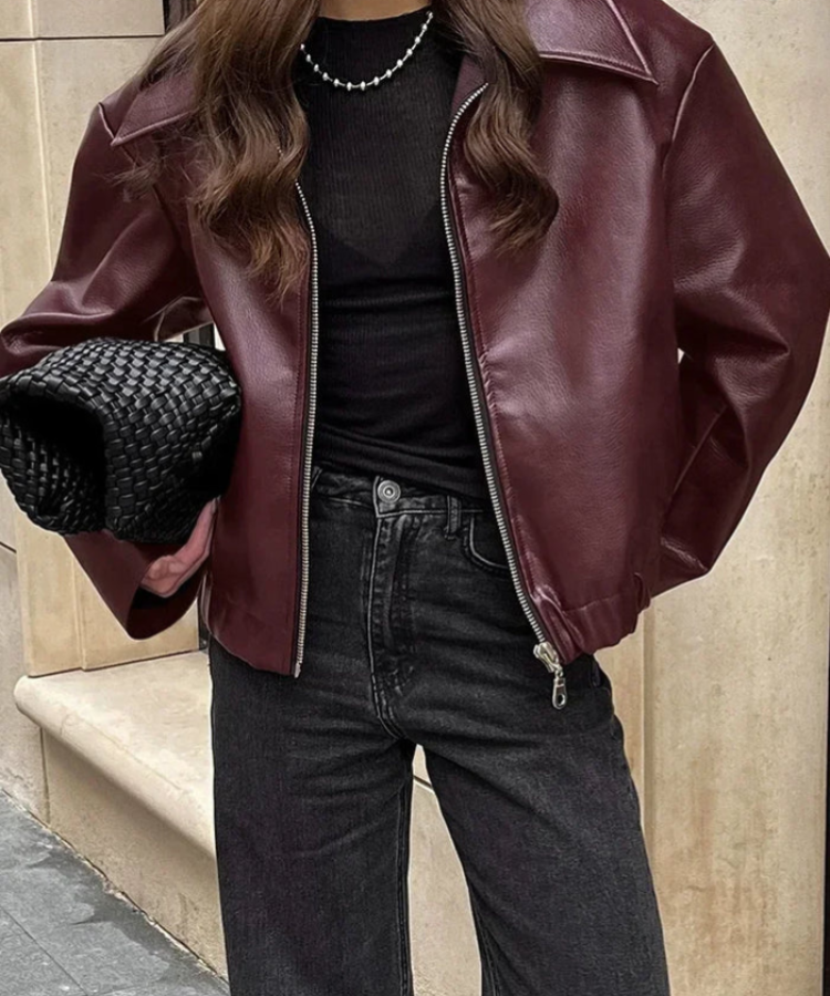 Klassieke Wijnrode Winterjas Dames met Rits – Tijdloos Ontwerp voor Casual en Semi-Formele Gelegenheden 6