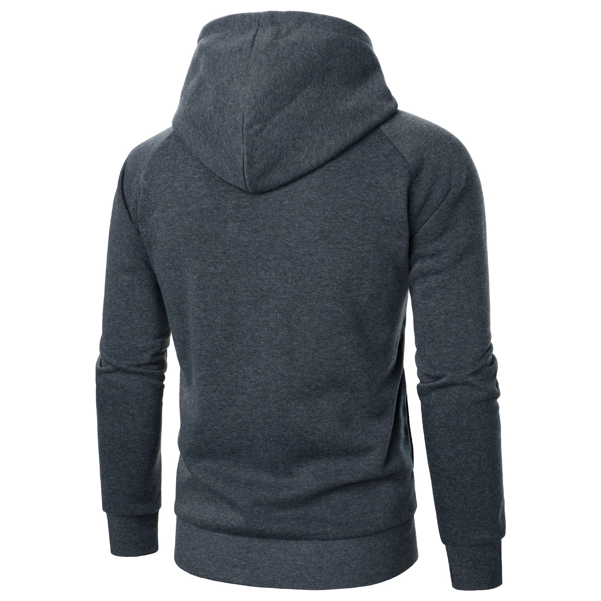 Asymmetrische Hoodie Heren met Gekruiste Capuchon en Verborgen Rits – Katoenmix Fleece voor Stijlvolle Comfort 3