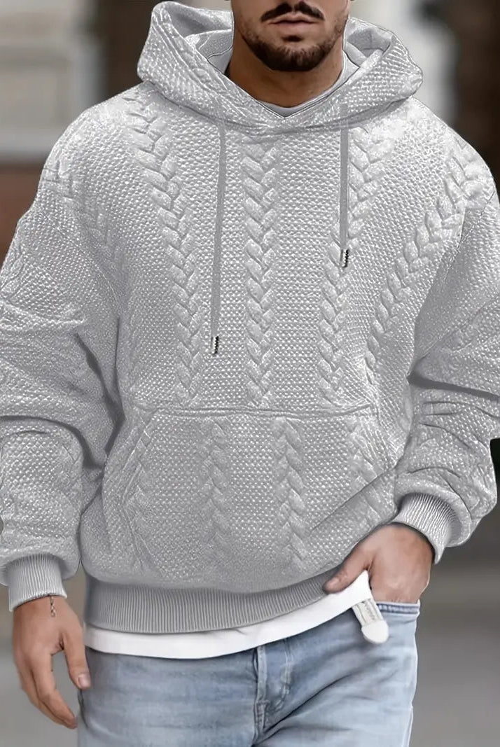 Casual Gebreide Heren Hoodie met Capuchon en Kangoeroezak – Comfortabele Trui voor Elk Seizoen 0