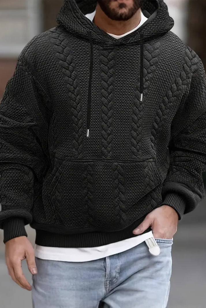 Casual Gebreide Heren Hoodie met Capuchon en Kangoeroezak – Comfortabele Trui voor Elk Seizoen 2