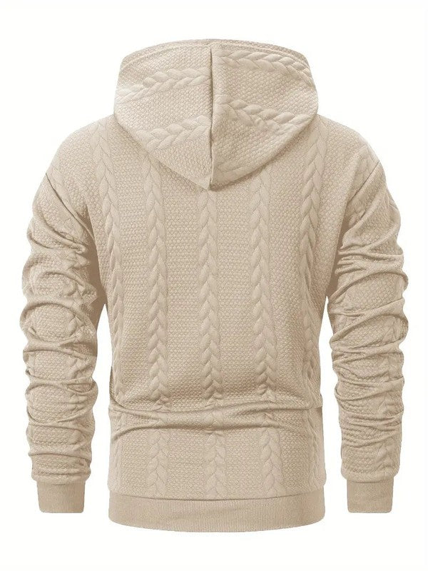 Casual Gebreide Heren Hoodie met Capuchon en Kangoeroezak – Comfortabele Trui voor Elk Seizoen 4