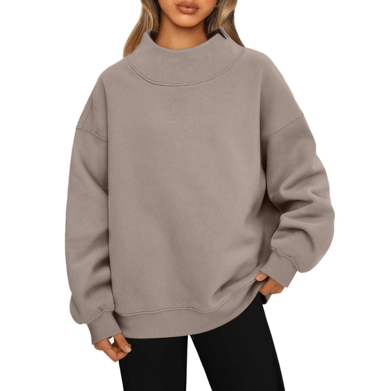 Dames Casual Sweatshirt met Halve Col en Fleece – Warm & Comfortabel Wintertrui 3