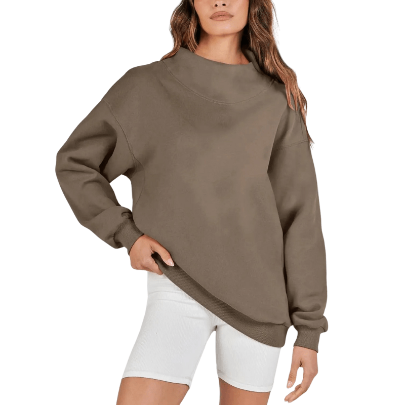 Dames Casual Sweatshirt met Halve Col en Fleece – Warm & Comfortabel Wintertrui 7