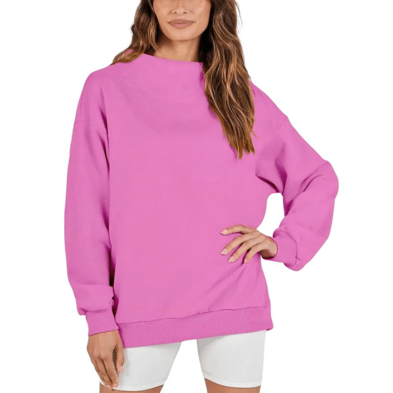 Dames Casual Sweatshirt met Halve Col en Fleece – Warm & Comfortabel Wintertrui 9