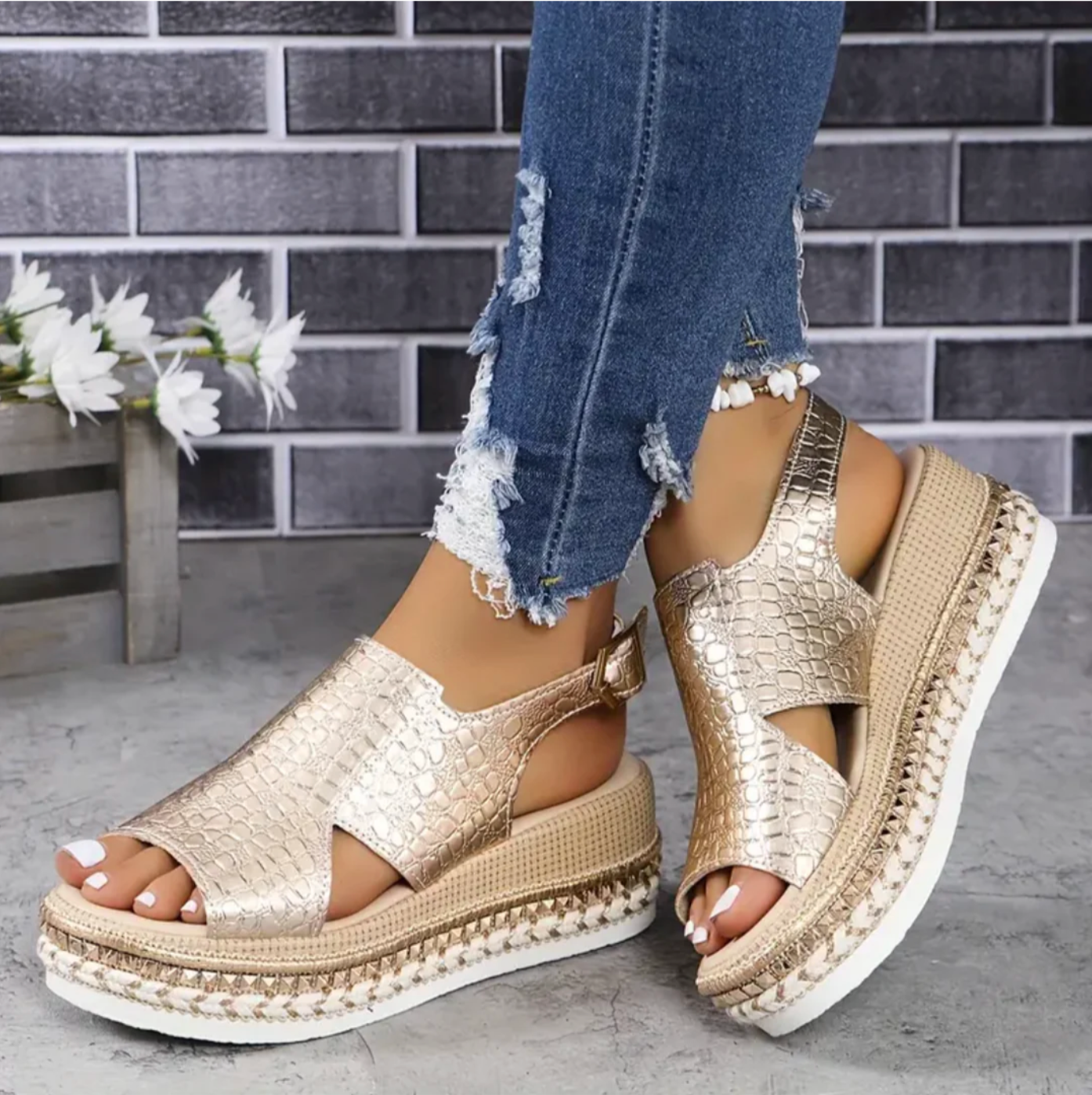 Dames Sandalen | Hoogwaardig Leer, Elegante Hak met Orthopedische Ondersteuning 0