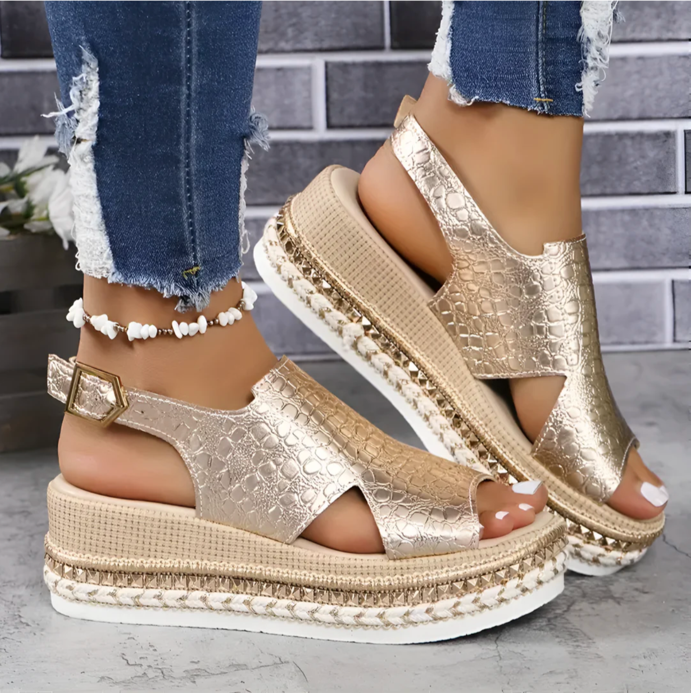 Dames Sandalen | Hoogwaardig Leer, Elegante Hak met Orthopedische Ondersteuning 5