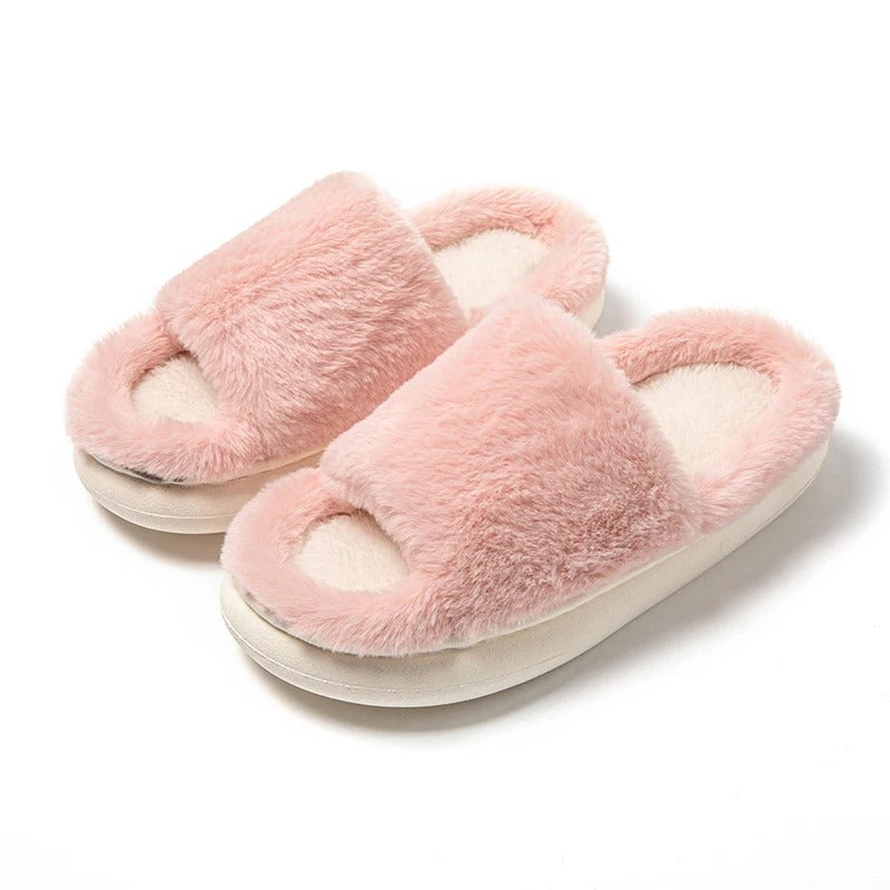 Dames Slippers van Pluche met Open Teen voor Binnen – Comfortabele Pantoffels voor Winter 7