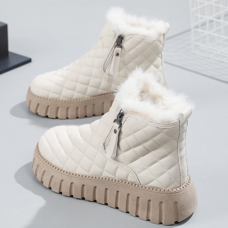 Dameslaarzen met Klassiek Ruitpatroon en Platformzool – Comfortabele Laarzen voor Dagelijks Gebruik 4