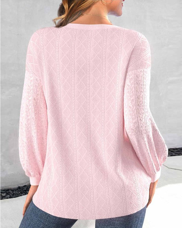 Effen Kleur Sweatshirt met Knopen en Raglanmouwen – Casual Lange Mouwen voor Lente en Herfst 2