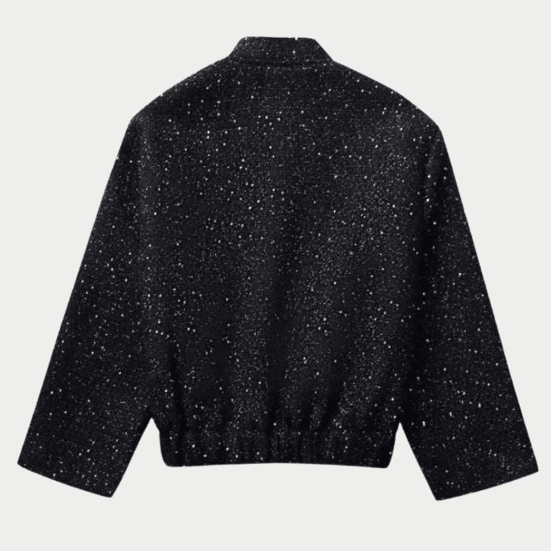 Elegant Damesjasje met Pailletten en Praktische Zakken – Glamoureus Glitter Jasje voor Streetwear 1