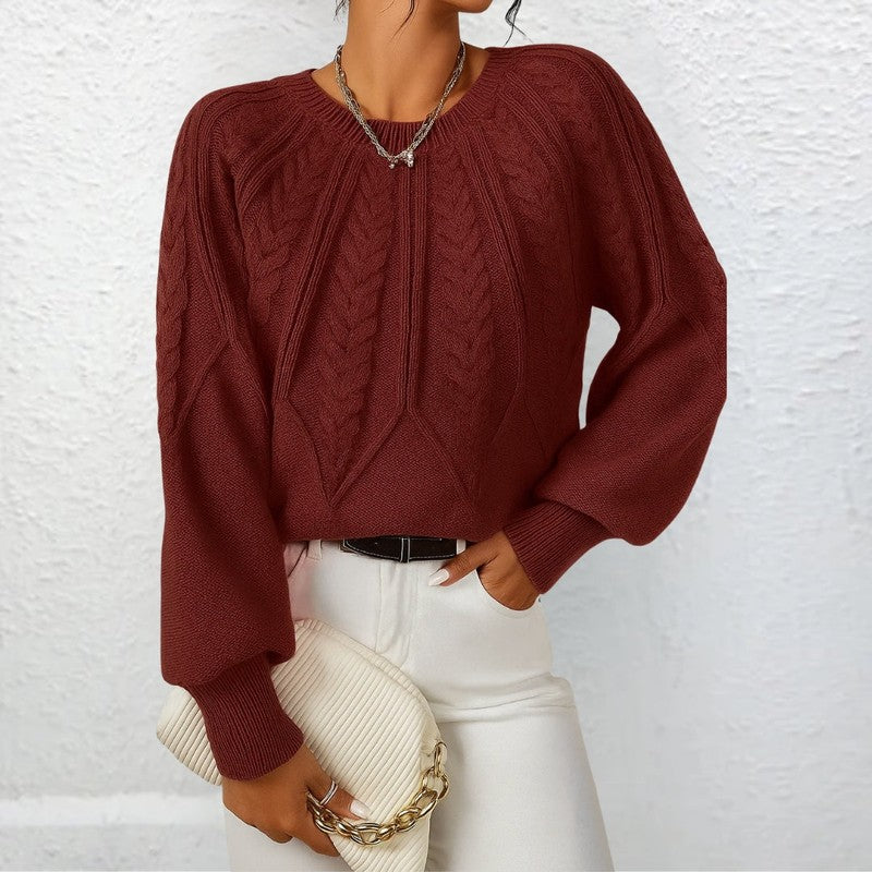 Elegante Casual Trui Dames met Flatterende Pasvorm en Structuurpatroon – Relaxed Fit, Diverse Kleuren Beschikbaar 1