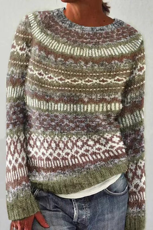 Elegante Casual Trui voor Dames met Patroon en Zachte Textuur - Relaxte Pasvorm voor Comfort en Stijl 7