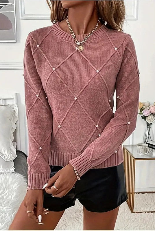 Elegante Gebreide Dames Trui met Lange Mouwen - Tijdloos Ontwerp voor Casual en Avondgebruik 0