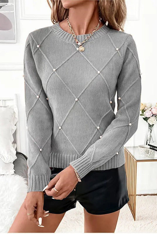 Elegante Gebreide Dames Trui met Lange Mouwen - Tijdloos Ontwerp voor Casual en Avondgebruik 1