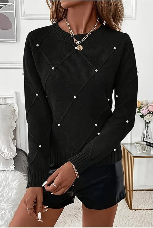 Elegante Gebreide Dames Trui met Lange Mouwen - Tijdloos Ontwerp voor Casual en Avondgebruik 2