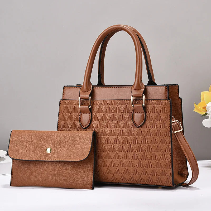 Elegante Handtas Dames van Gestructureerd Vegan Leer met Goudkleurige Accenten - Ruim en Stijlvol voor Dagelijks Gebruik 3