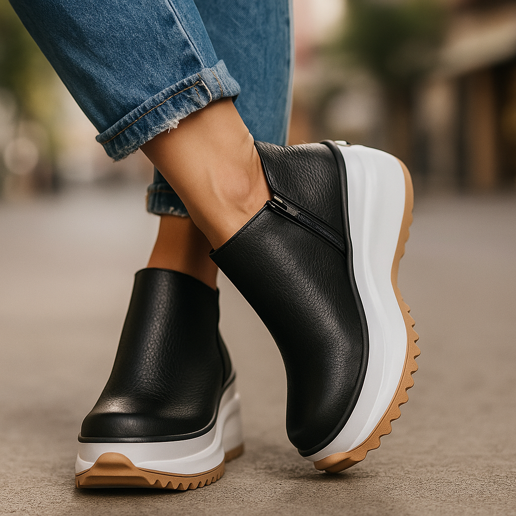 Elegante Vrijetijdsschoenen met Ritssluiting en Antislipzool – Stijlvolle Dames Sneakers voor Stadsgebruik 1
