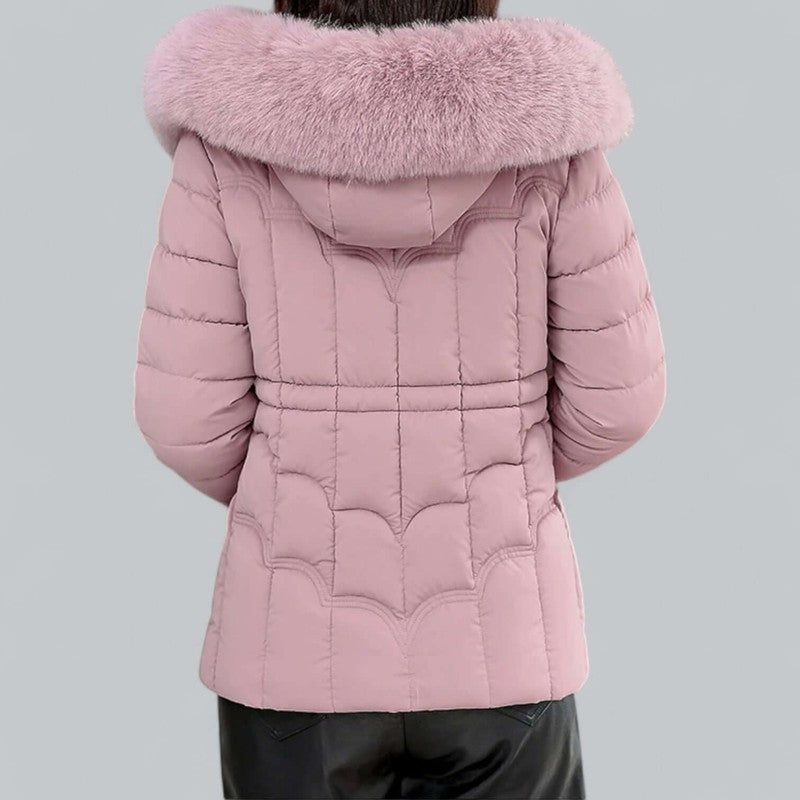 Gewatteerde Dames Parka met Imitatiebont Capuchon en Verstelbare Taille – Winterjas Dames Parka voor Koude Dagen 5