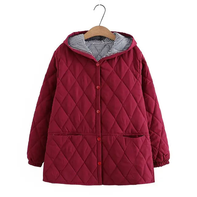 Gewatteerde Lange Dames Jas met Capuchon en Knoopsluiting – Ideaal voor de Winter en Dagelijks Gebruik 3