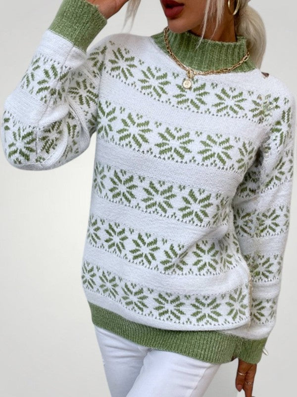 Groene Wollen Damestrui – Warme en Elegante Gebreide Dames Truien voor Herfst en Winter 4