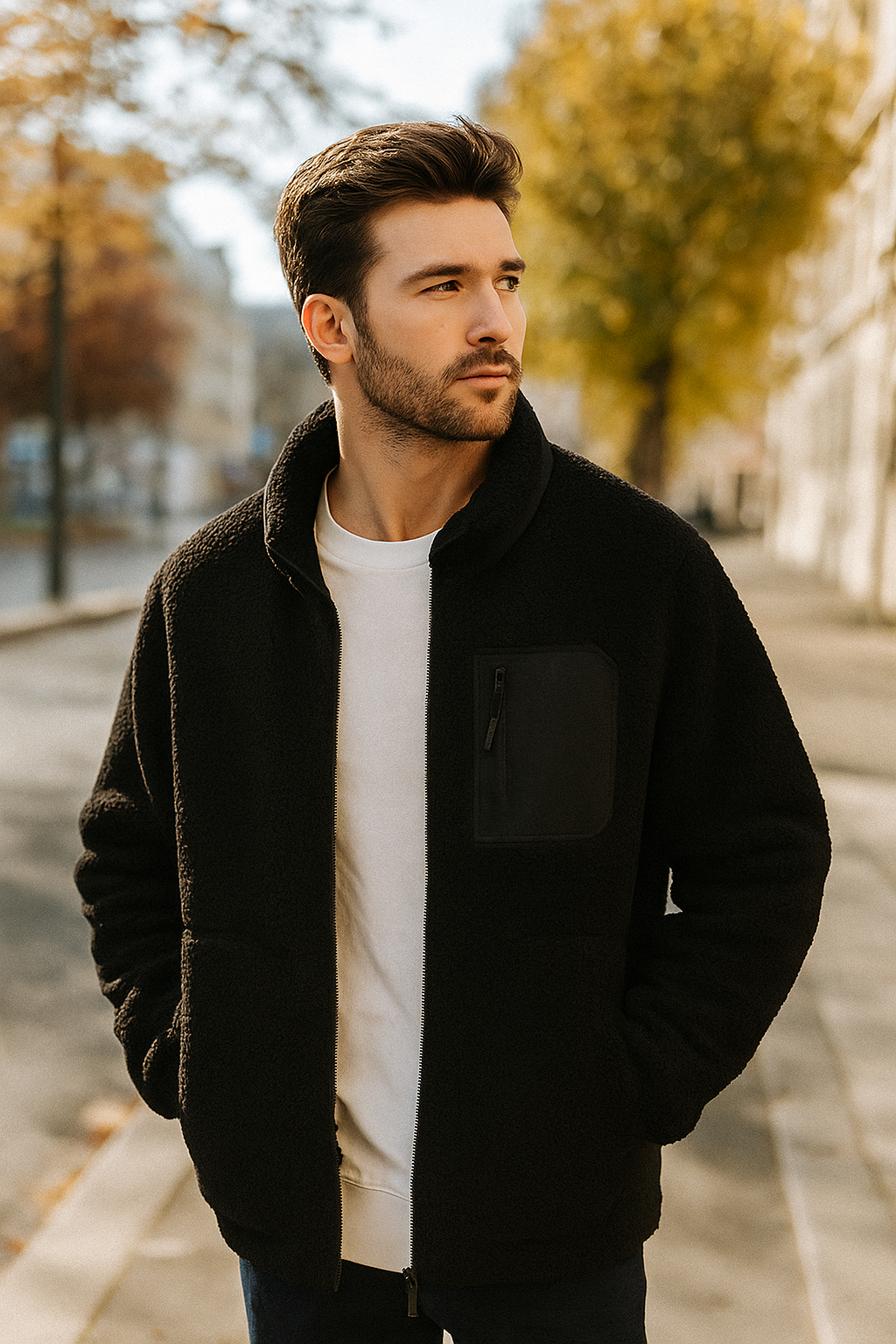 Heren Fleecejack in Modern Design voor Herfst – Comfortabel en Warm, Perfect voor Laagjes 1