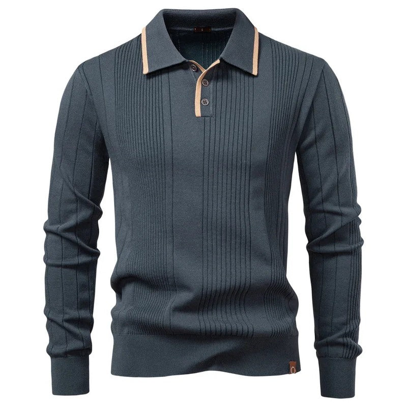 Heren Poloshirt Winter met Lange Mouwen en Polokraag – Comfortabele Regular Fit voor Casual Stijl 5