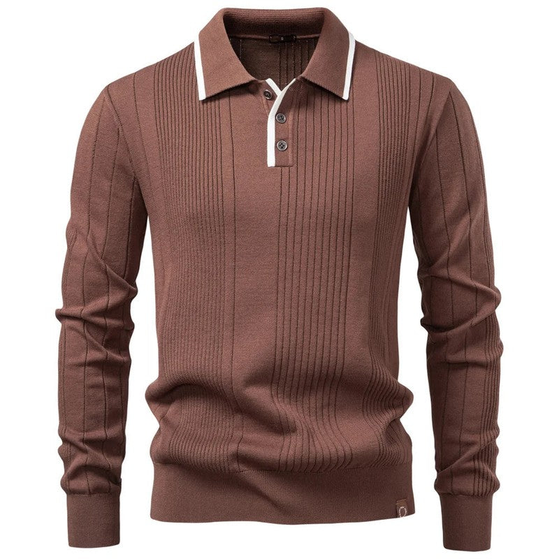 Heren Poloshirt Winter met Lange Mouwen en Polokraag – Comfortabele Regular Fit voor Casual Stijl 6
