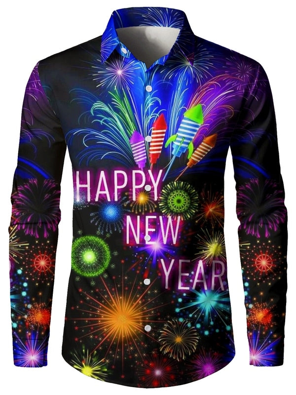 Heren Shirt met Lange Mouwen in Polyester en Elastaan – Stijlvol Overhemd voor Feestdagen en Speciale Gelegenheden 0