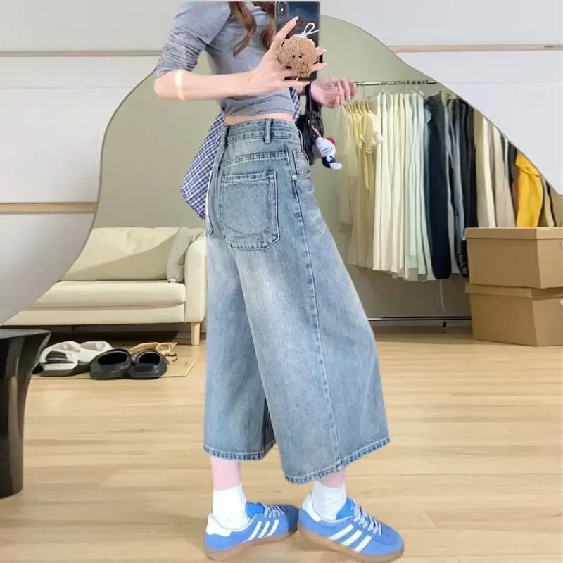 Hoge Taille Baggy Jeans Dames – Vintage Spijkerbroek met Wijde Pijpen en Comfortabele Pasvorm 2