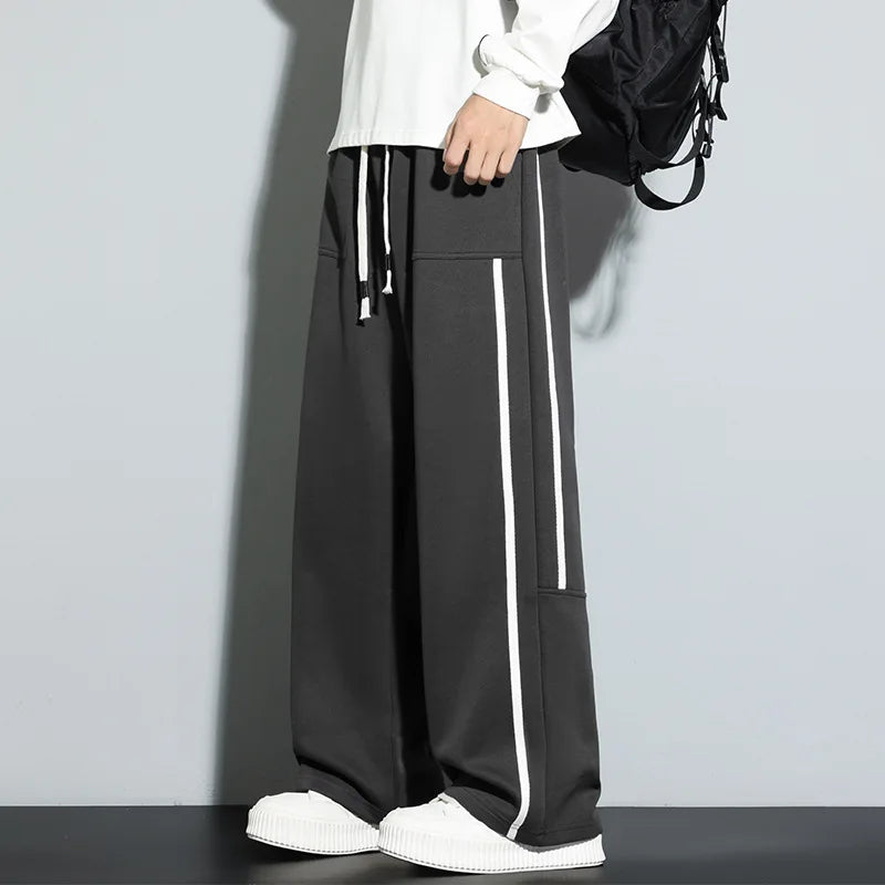 Joggingbroek met Wijde Pijpen voor Dames – Comfortabele Katoenmix met Contrasterende Zijstrepen 8