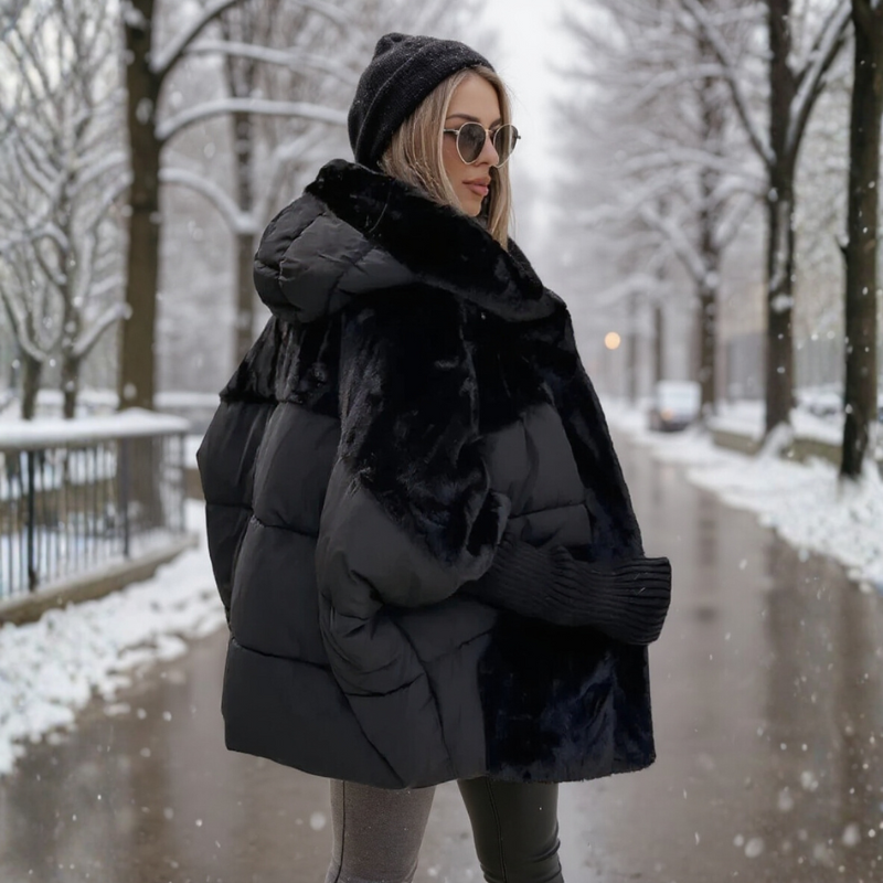 Katoengevulde Parka met Imitatiefur voor Dames – Comfortabele Winterjas met Elastische Manchetten en Uniek Ontwerp 8