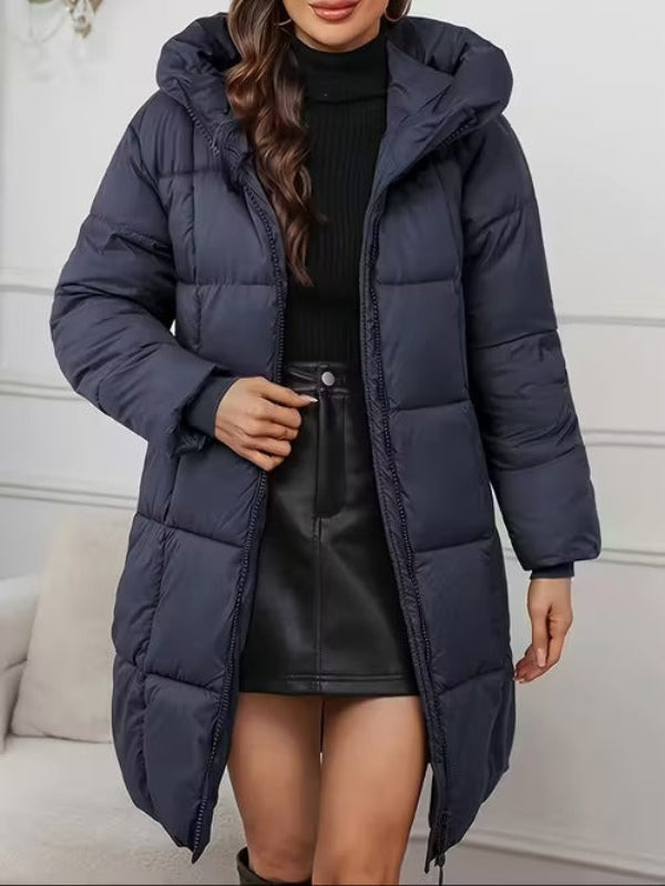Lange Gewatteerde Jas Dames met Capuchon - Stijlvolle Winterjas voor Casual en Verfijnde Outfits 01