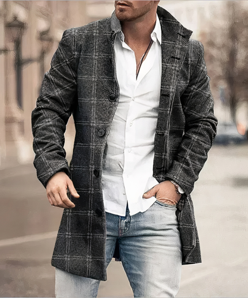 Lange Heren Jas – Tijdloos Elegante Overcoat met Warme Pasvorm voor de Winter 4