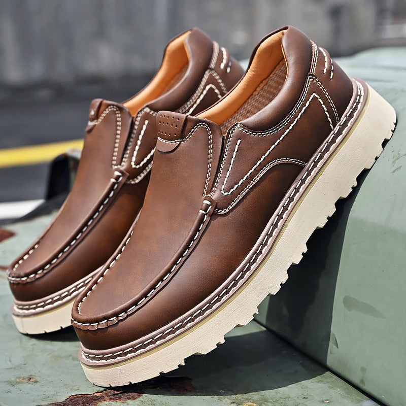 Men’s Premium Leather Loafers – Classic Slip-On Shoes with Cushioned Insole & Non-Slip Sole
