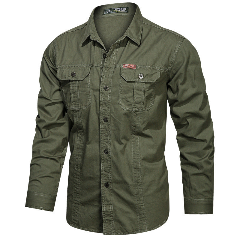 Militair Overhemd voor Heren met Epauletten en Button-Down Voorkant – Duurzaam en Comfortabel Shirt 1