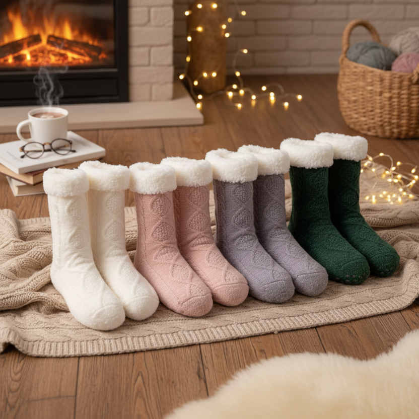 Pluizige Huissokken Dames met Antislipzool – Comfortabel en Warm voor Thuisgebruik 6
