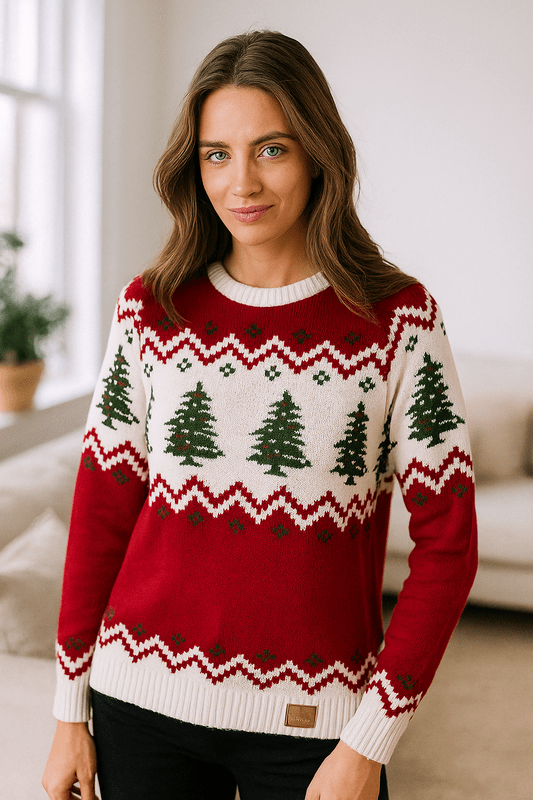 Retro Dames Kersttrui – Zachte Multicolor Feestelijke Truien voor Kerstvieringen 1