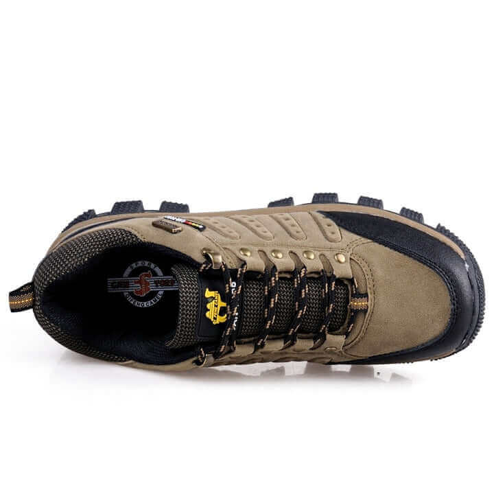 Waterdichte Leren Wandelschoenen – Outdoor Trekking & Werklaarzen in Groen
