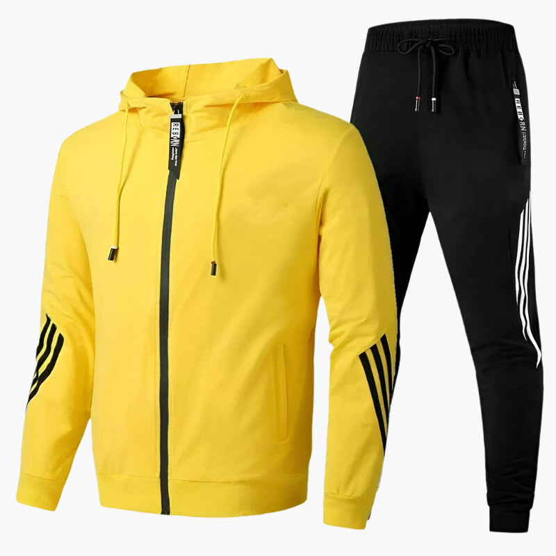 Tweedelig Trainingspak Heren met Capuchon en Lange Mouwen – Comfortabele Joggingoutfit in Diverse Kleuren 6