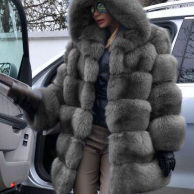 Veganistische Damesjas Winter van Imitatievossenbont – Elegante en Gezellige Winterjas voor Dames 0