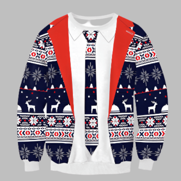 Warme Kersttrui Heren met Rendierdesign – Foute Kersttrui voor de Winter, Comfortabele Pasvorm en Zachte Stof 1