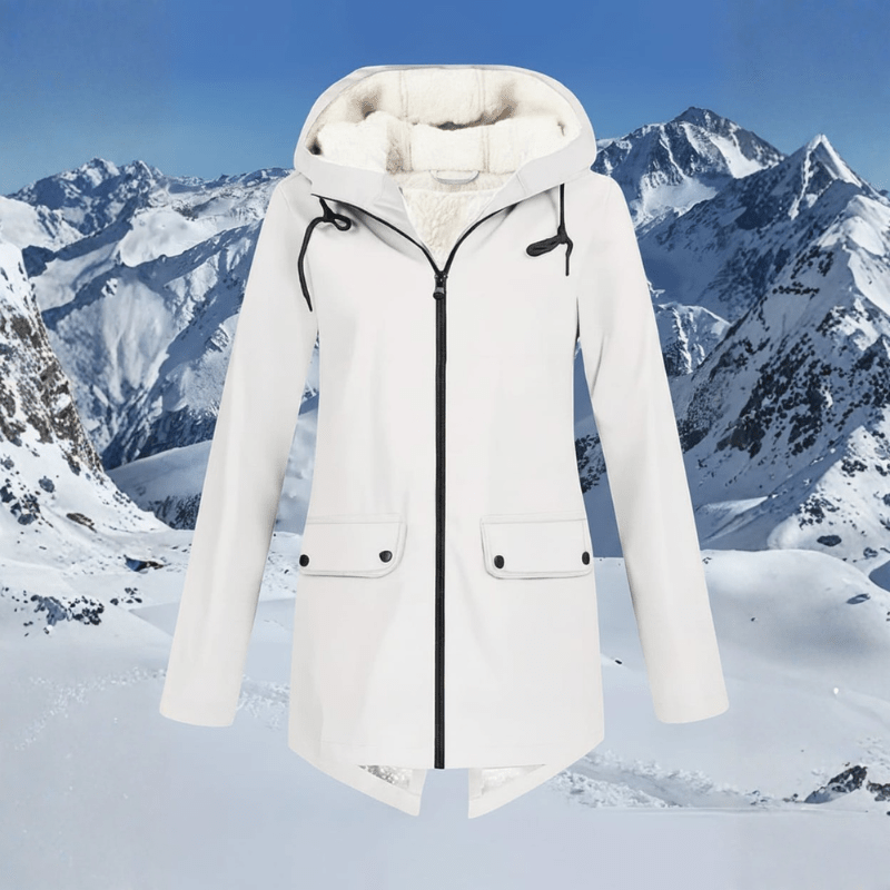 Waterdichte Fleece Gevoerde Winterjas Dames met Capuchon – Comfortabele Pasvorm voor Koude Dagen 0