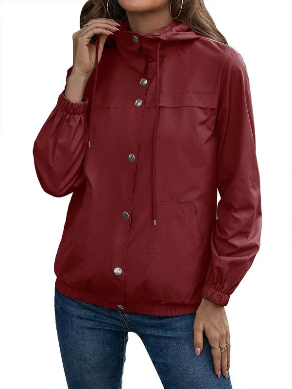 Waterdichte Lange Trenchcoat Dames met Capuchon in Zwart – Perfect voor Buitenactiviteiten en Wandelingen 0